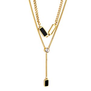 Black and Gold Diamond Pendant
